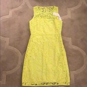 J.Crew Collection Yellow Lace Shift Dress Size 6